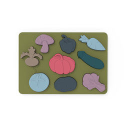 Les légumes forment Montessori que les puzzles déconcertent le matériel de silicone de catégorie comestible