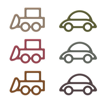 Le silicone de bébé de forme de voiture joue le matériel non-toxique multi de catégorie comestible de couleur