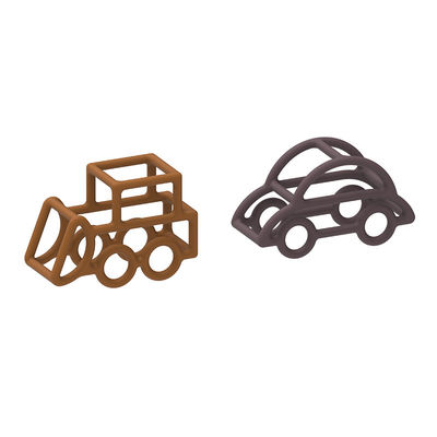 Le silicone de bébé de forme de voiture joue le matériel non-toxique multi de catégorie comestible de couleur