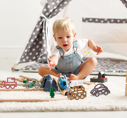 Le silicone de bébé de forme de voiture joue le matériel non-toxique multi de catégorie comestible de couleur