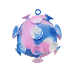 La boule colorée multi de tasse d'aspiration de jouets de silicone de bébé pour des enfants font la fête