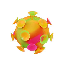 La boule colorée multi de tasse d'aspiration de jouets de silicone de bébé pour des enfants font la fête