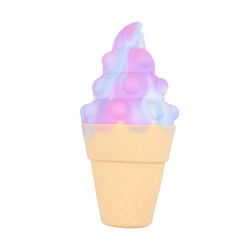 crème glacée colorée du silicone 3D Teether pour la psychologie de détente de bébé