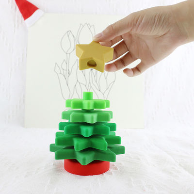 Babe Soft Silicone Stacking Rings bloque avec la forme d'arbre de Noël