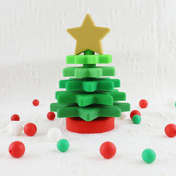 Babe Soft Silicone Stacking Rings bloque avec la forme d'arbre de Noël