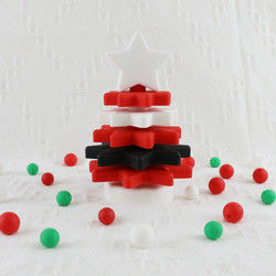 Babe Soft Silicone Stacking Rings bloque avec la forme d'arbre de Noël