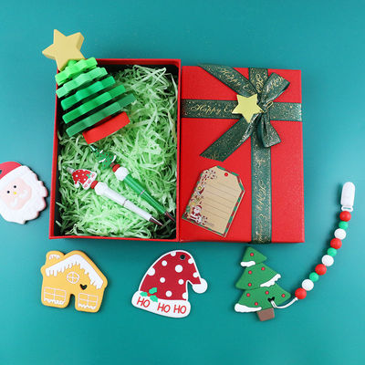 Jouets libres de silicone de bébé de BPA, empileur d'arbre de Noël pour des enfants Teether