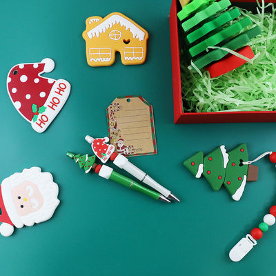 Jouets libres de silicone de bébé de BPA, empileur d'arbre de Noël pour des enfants Teether