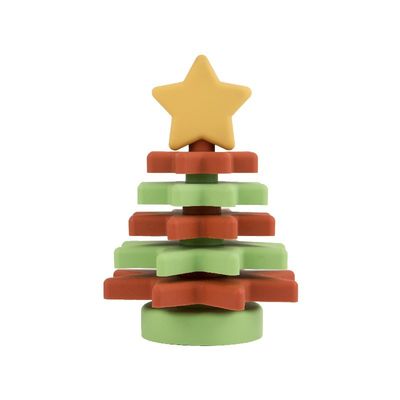 Écologique libre de l'empileur BPA d'étoile de silicone de Noël pour l'éducation d'enfant