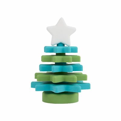 Écologique libre de l'empileur BPA d'étoile de silicone de Noël pour l'éducation d'enfant