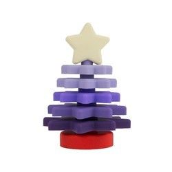Écologique libre de l'empileur BPA d'étoile de silicone de Noël pour l'éducation d'enfant