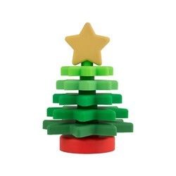 Écologique libre de l'empileur BPA d'étoile de silicone de Noël pour l'éducation d'enfant