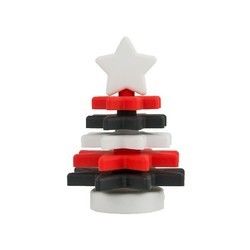 Écologique libre de l'empileur BPA d'étoile de silicone de Noël pour l'éducation d'enfant
