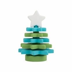 Écologique libre de l'empileur BPA d'étoile de silicone de Noël pour l'éducation d'enfant