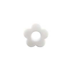 Perle de dentition en silicone avec trous de fleurs 4,5 cm pour collier à mâcher avec attache-sucette bricolage