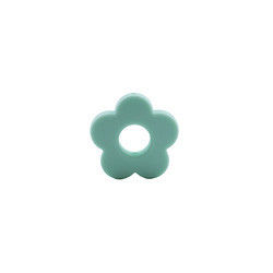 Perle de dentition en silicone avec trous de fleurs 4,5 cm pour collier à mâcher avec attache-sucette bricolage