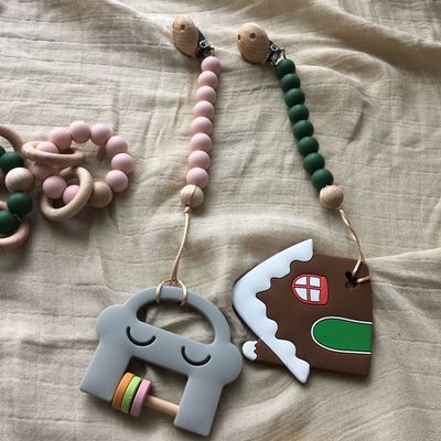 Bracelet adapté aux besoins du client de perle de dentition de silicone pour le jeu infantile d'enfants de bébé