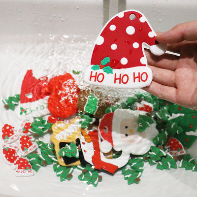 Perle BPA masticable de dentition de silicone de chapeau de Noël libre pour le bébé infantile