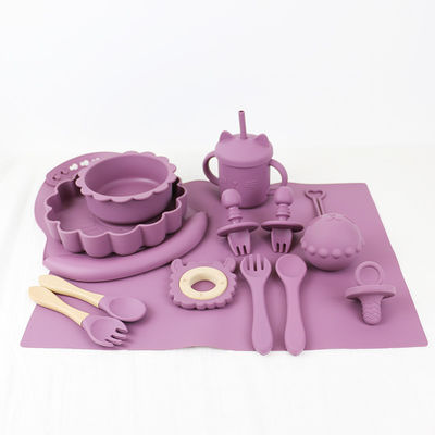 Produits en silicone personnalisés de qualité alimentaire Ensemble d'alimentation en silicone