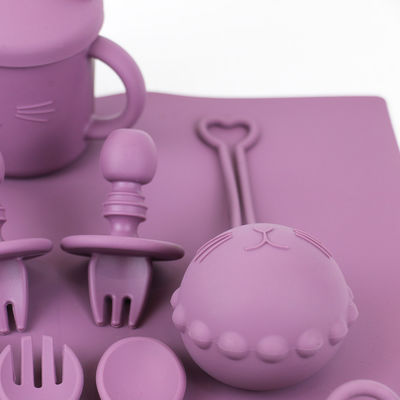 Produits en silicone personnalisés de qualité alimentaire Ensemble d'alimentation en silicone