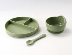 Personnaliser l'alimentation du bébé en silicone Plate à table avec plaque de section en silicone