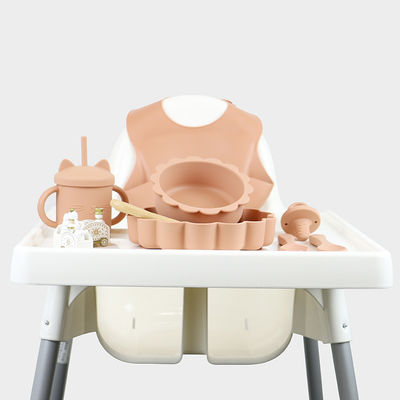 5 PCs glissent non le silicone de alimentation de bébé ont placé BPA imperméable libre pour des enfants