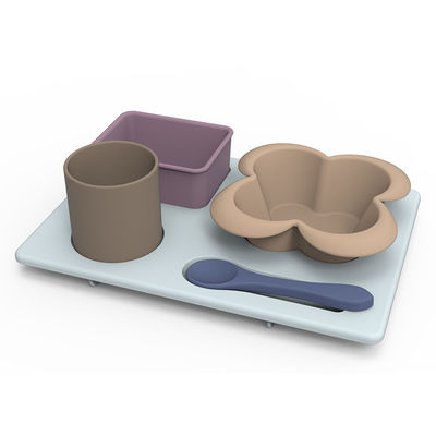La vaisselle fonctionnelle multi de silicone a placé incassable pour des enfants en bas âge d'enfants