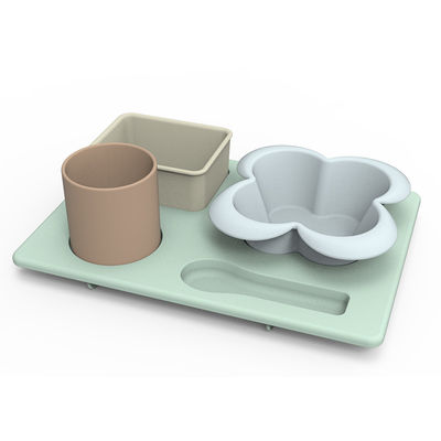 La vaisselle fonctionnelle multi de silicone a placé incassable pour des enfants en bas âge d'enfants
