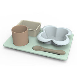 La vaisselle fonctionnelle multi de silicone a placé incassable pour des enfants en bas âge d'enfants