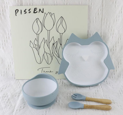 Plat de alimentation de silicone infantile libre de BPA imperméable avec le fond d'aspiration