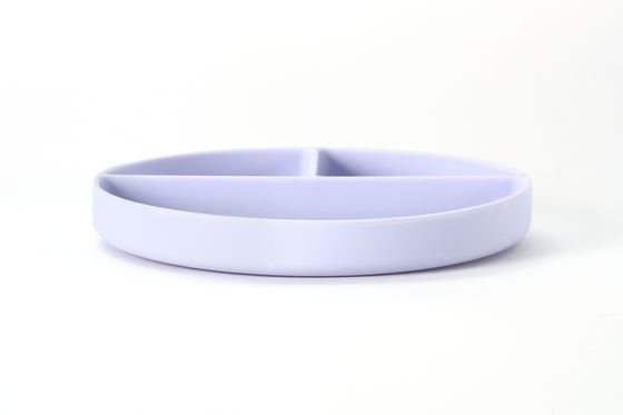 Assiette de bébé en silicone à aspiration de forme ronde pour l'alimentation des tout-petits