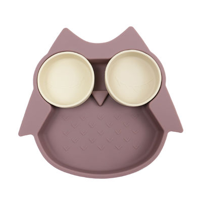Owl Shape Silicone Baby Suction plaquent BPA non toxique libre avec la couleur de Pantone