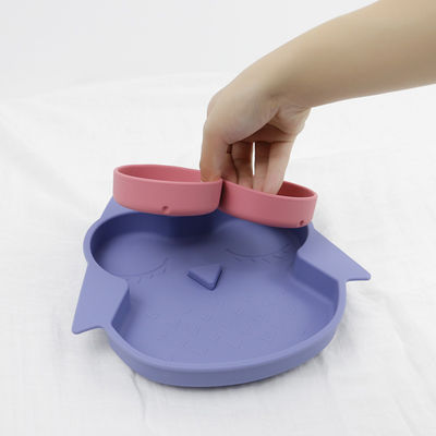 Owl Shape Silicone Baby Suction plaquent BPA non toxique libre avec la couleur de Pantone