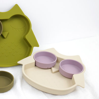 Owl Shape Silicone Baby Suction plaquent BPA non toxique libre avec la couleur de Pantone