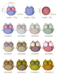 Owl Shape Silicone Baby Suction plaquent BPA non toxique libre avec la couleur de Pantone