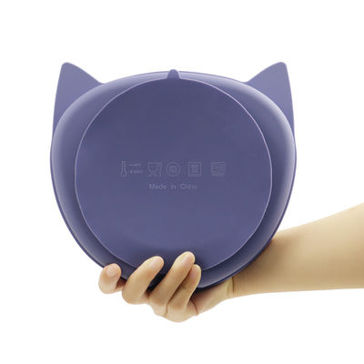 Ensemble écologique de vaisselle de silicone de plat d'aspiration de silicone de bébé pour l'alimentation d'enfant en bas âge