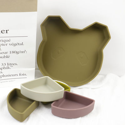L'ours Panda Shape Toddler Silicone Plates a placé écologique non toxique