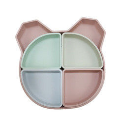 L'ours Panda Shape Toddler Silicone Plates a placé écologique non toxique
