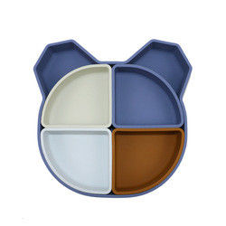 L'ours Panda Shape Toddler Silicone Plates a placé écologique non toxique