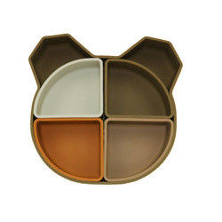 L'ours Panda Shape Toddler Silicone Plates a placé écologique non toxique