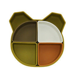 L'ours Panda Shape Toddler Silicone Plates a placé écologique non toxique
