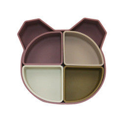 L'ours Panda Shape Toddler Silicone Plates a placé écologique non toxique