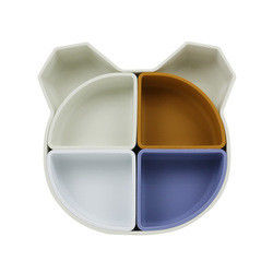 L'ours Panda Shape Toddler Silicone Plates a placé écologique non toxique