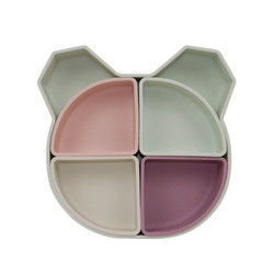 L'ours Panda Shape Toddler Silicone Plates a placé écologique non toxique