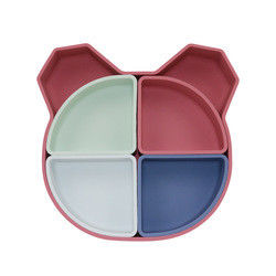 L'ours Panda Shape Toddler Silicone Plates a placé écologique non toxique