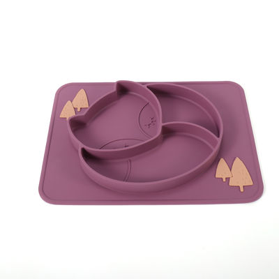 Le silicone d'enfant en bas âge divisé par aspiration plaque doucement avec adaptent le logo aux besoins du client