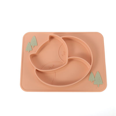 Le silicone d'enfant en bas âge divisé par aspiration plaque doucement avec adaptent le logo aux besoins du client