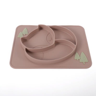 Le silicone d'enfant en bas âge divisé par aspiration plaque doucement avec adaptent le logo aux besoins du client