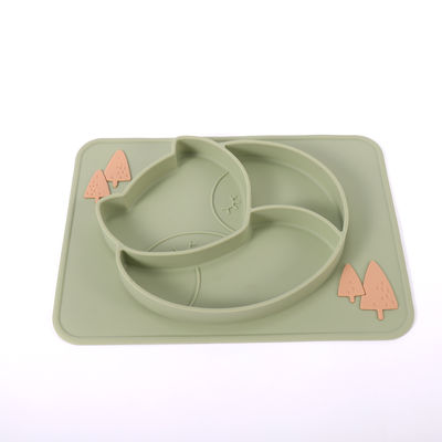 Le silicone d'enfant en bas âge divisé par aspiration plaque doucement avec adaptent le logo aux besoins du client