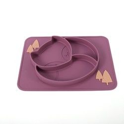 Le silicone d'enfant en bas âge divisé par aspiration plaque doucement avec adaptent le logo aux besoins du client
